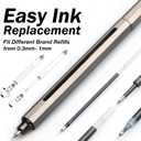 Pen C, Durable Aluminum Alloy EDC Pen, with 100+ Replacement Refills - Ballpoint, Rollerball, Gel. Auto-Adjusting Refillable Pen, Best Writing and Sketching Gift for Men and Women_Black