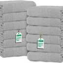 TOALLA_ Bath Towels_27x54_Pk 12_Light Grey Bath Towels (12-Pack, 27W X 54 L Inches) Light Grey Color- Cotton Towel for Gym, Bath, Spa, Shaving, Shampoo, for Daily use, Large