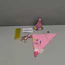 ADOGGYGO Dog Birthday Bandana Scarf and Puppy Girl Birthday Party Hat with Cute Bow Tie for Small Dog Cat (Small) (Pink)