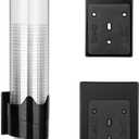 Upgraded Cup Dispenser, Wall Mount Pull Type Water Cooler Cup Holder for 9oz - 12oz Disposable Paper Plastic Cups for Home Office, with Magnetic Mounting Plate (Black)