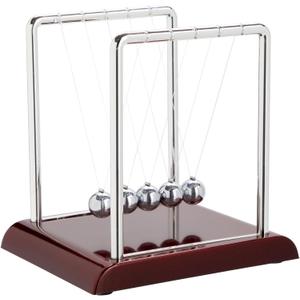 Juvale Newtons Cradle Pendulum - 7 x 6 x 7 in, Silver Stainless Steel - Desk Decor & Office Decor for Men - Stress Relief Desk Toy - Science Teacher Gift & Physics Toy