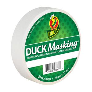 Duck Masking 240878 White Color Masking Tape, .94-Inch by 30 Yards 2PACK