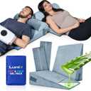 Lunix LX8 4-Piece Support for Nighttime Digestive Discomfort & Easier Breathing, Adjustable Height Orthopedic Bed Wedge Pillow Set, Memory Foam, Washable Cover, Cloud Gray with Aloe Vera, 4pcs Cloud Gray with Aloe Vera