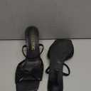 Kitten Heels for Women Square Toe Mesh Sandals Bow Knots Heels Open Toe Sandals for Women Comfortable Dressy Shoes for Wedding Party (8, Black)