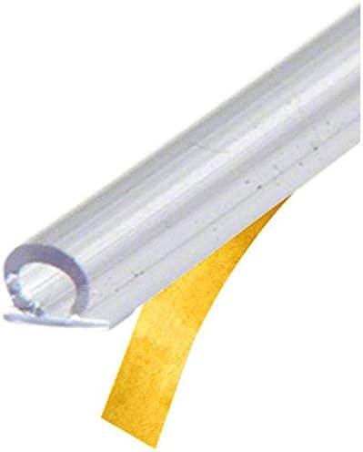 Gordon Glass Shower Door Translucent Vinyl Bulb Seal with Clear Pre-Applied Very High Bonding Tape for 5/32" Gap - 95 in Long