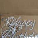 Neon Happy Birthday Sign Wall Decoration Lights Wedding Bar Cafe Christmas Home Party Decoration Kids Gift with Dimmable Switch Reusable Happy Birthday LED Neon USB 16.5x10 Inch (White)