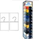 zebricolo, Closet Organization, 24 Section, Hanging Closet Organizer, Space saving, College Dorm Essentials for Girls, heavy dutys hooks Up to 45 Pounds, Clothes Storage, Closet Organizer, White/ Black