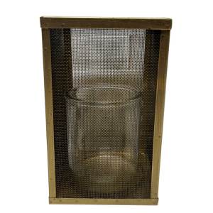 HD Designs Metal with Glass Large Candle Holder, 10 in