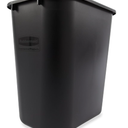 B&M Rubbermaid 295600Bk Deskside Plastic Wastebasket, Rectangular, 7 Gal, Black (Pack of 10)