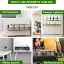 Magnetic Spice Rack for Refrigerator, 3 Pack Magnetic Shelf for Refrigerator, Movable Magnetic Basket is Used for Side Storage in Ovens, Microwaves, or Washing Machines