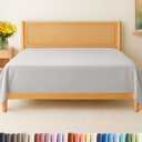 Cal King Size Flat Sheet - Hotel Quality Top Flat Bed Sheet Only - Ultra-Soft, Comfy, Breathable & Cooling - Fade & Wrinkle Free - Easy-Care, Stain & Shrink Resistant Bedding - Oeko-Tex - French Grey