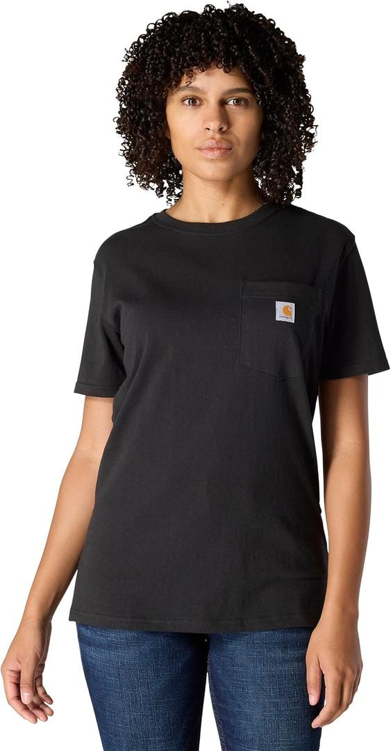 Carhartt Women's Iconic WK87 Pocket T-Shirt (Black, S)