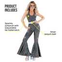 Morph Disco Costume Women - 70s Retro Jumpsuit Costume For Parties & Halloween - 70s Disco Outfits For Women (Small)