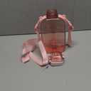 24 oz Flat Water Bottle Travel Flask Portable BPA Free Square Water Bottle Leakproof Large Water Bottles for Bag Travel Sports(Pink)