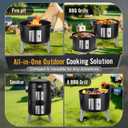 BBQ Charcoal Smoker for Meat: 16 Inch Heavy Duty 4 In 1 BBQ Charcoal Grills - Vertical Barbecue Smokers Grill Combo for Outdoor Cooking Patio Backyard Picnic Party Grilling