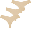 Women's Underwear Seamless Thong T Back Panty Cotton Breathable Thongs Panties for Women 6 Pack
S