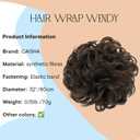 CAISHA Hairpiece Hair Wrap Heat-resistant Synthetic Fibres Curly Messy Updo Brown HW9