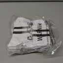 2 x AugRing Women's Striped Cotton Crew Socks Cozy Casual Athletic Quarter Socks for Running & Gym Size 5-11 (White)