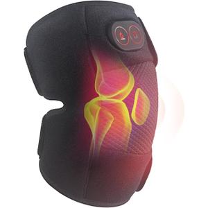 Knee Massager, Cordless Knee Heating Pad for Knee Pain Relief, Heated Knee Brace with Heat and Vibration Massage 30 Minutes Auto-off, Gifts for Seniors Women Men(Single)