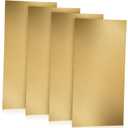 Zonon 4 Pcs Brass Sheet 12 x 6 Inch, 26 Gauge (0.4mm) Thickness Metal Sheets No Scratches Metal Plates for Crafting Carving Stamping DIY Crafts Jewelry Models Repairs Electrical Home Improvement