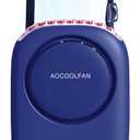 Portable Neck Fan, Mini Small Personal Handheld Fan USB Rechargeable 3 Speed for Girls Boys Woman Eyelash Travel Home Office Outdoor (navy blue)