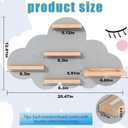 Grey Cloud Tonie Shelf Wall Mounted, Magnetic Floating Shelves for Toniebox, Tonies Characters, Wooden Tonie Storage Shelf for Kids Room