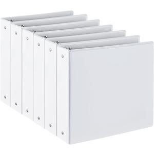 2-inch 3 Ring Binder with 2 Interior Pockets, Heavy Duty 2'' Binders Holds US Letter Size 8.5'' x 11'' Paper - Versatile Binders for Office, Home, and School Use, 6 Pack (White)