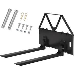46 in Skid Steer Pallet Forks, Heavy Duty 3200 LBS Capacity Skid Steer Forks Attachment for Tractors and Loaders, Quick Attach Mount, Black