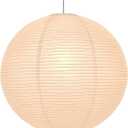 Hytsoeee(21.65Inch) Large Round Paper Lantern Lamp shade,White Rice Paper Lamp Shade,Chinese Foldable Paper Lantern Lampshade for Home Indoor Living room,Bedroom,Ceiling Decor