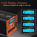 4000 Watt Pure Sine Wave Power Inverter 12V DC to 110V 120V Converter for Family RV Off Grid Solar System Car with Type-C Ports 4 AC Power Outlets Dual USB Ports LCD Display and Remote Control (4000w)