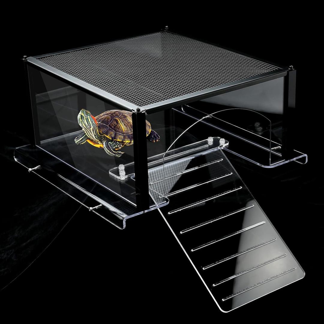Turtle Topper Basking Platform for Aquatic Turtles 40 Breeder 75 Gallon, Aquatic Reptile Ramp Dock, Terrace, Turtle Tank Accessories