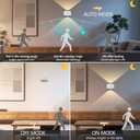 Deyagoo Motion Sensor Wall Light Indoor, Battery Operated Sconce 360Rotate, Rechargeable Cordless Night Light, Touch Dimmable 3 Brightness, UP Down LED Wall Lamp for Stairs, Closet, Bedroom, Bathroom