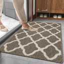 SHACOS Door Mat Indoor Entrance 18"x29" Entryway Rug Non Slip Rubber Backing Front Door Mats Inside Doormats Washable Absorbent Resist Dirt Floor Mats for House, Brown