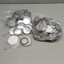 200 Sets 2.25 inch Button Maker Supplies, 58mm Button Supplies Parts Badge Part, Buttons Making Supplies, Includes Metal Pin Back Cover, Metal Shells, Blank Paper&Clear Film