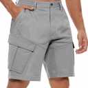 Men's Cargo Shorts Drawstring Classic Chino Stretch Shorts with 6 Pockets