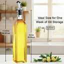 WERTIOO 6 PACK Glass Olive Oil Dispenser Bottle, 17 OZ/500ml Oil Dispenser for Kitchen with 6 Pourer, 3 Stainless Steel Funnel & 1 Pen and 8 Label for Kitchen