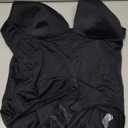 LODAY Shapewear Bodysuits for Women Deep V Neck Body Suit with Built in Bra, Black,3XL