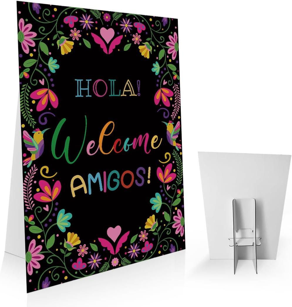 Fiesta Party Welcome Sign, Black Fiesta Decor Mexico Table Sign, Taco Party Decorations, Mexican Baby Shower Sign, Mexican Birthday Party Sign, Cinco De Mayo Party Decorations-MAYLP02