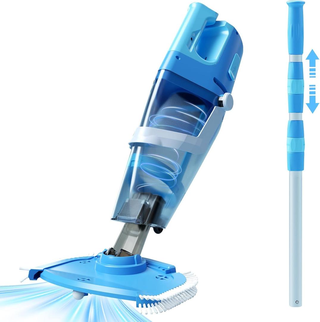 Cordless Pool Vacuum Powerful Suction, Handheld Pool Vacuum Full for Inground Pools