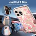 OOK Magnetic for iPhone 16 Pro Case Pink Primrose Floral Design [Compatible with MagSafe] [10FT MIL-Grade Drop Protection] Clear Bumper with Accents for iPhone 16 Pro Phone Case (6.3")