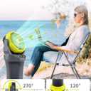 30000mAh Misting Fan Portable Battery Powered Fan with 2L Water Tank,Portable Mist Cooling Fans for Outdoor Camping Tent-120Auto Oscillating,4 Wind Speeds & Spray Modes,RGB Light Gray-Green