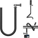 Flexible Mount Clamp for GoPro Insta360 Hero 12/11/10/9/8/Akaso EK7000/Insta360 X4/X3 More Action Camera, Tripod Stand Neck Holder Selfie Stick for Tube, Treadmill, Stroller, Car, Desk
