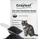 Grayleaf Unscented Cat Litter Deodorizer, 2.2lb(35.2oz) Odor Eliminator for Litter Box | Activated Carbon & Mineral Beads, Dust-Free Pet Odor Absorber, Baking Soda Free for Multi-Cat & Automatic Boxes