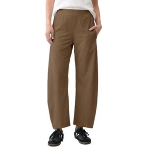 LOMON Barrel Pants for Women Hidden Elastic Quick Dry Travel Crop Ankle Wide Leg Golf Trousers with Pockets Spring 2026 (Medium, Brown)
