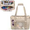 Yarwo Beach Bag for Women, Sandproof Swim Tote Bag with Cooler Compartment and Wet & Dry Pockets for Pool Cruise Vacation