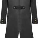 H&ZY Men's Steampunk Vintage Tailcoat Jacket Gothic Victorian Frock Coat Uniform Halloween Costume (M)