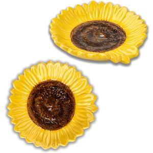 Sunflower Shaped Ceramic Spoon Rest - 2 PCS for Stove Top & Counter