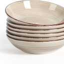 TootieWare Pasta Bowls Set of 5, 38 oz Salad Bowl, Ceramic Plates, Microwave & Dishwasher Safe Serving Bowls, Soup Gifts for Mother Women Men, Grey