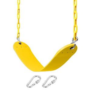 66" Heavy Duty Swing Seat Chain Plastic Coated Seat Replacement Outdoor Swing Set Accessories (Yellow)