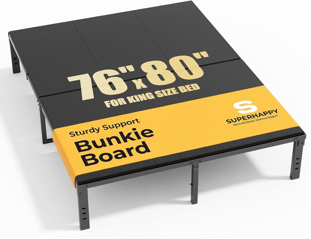 Bunkie Board King Size (76x80") - Heavy Duty Low Profile Bed Board for Mattress Support, Stops Sagging on Platform Beds & Sleeper Sofas - Breathable, Noise Minimizing & Moisture Resistant Foundation